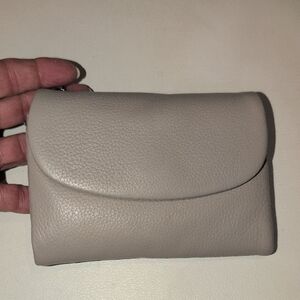 Gray  Leather Bifold Wallet NWOT RFID